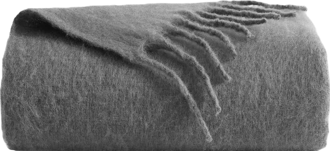 Faux Fur Mohair Throw Blanket, 70" x 50"