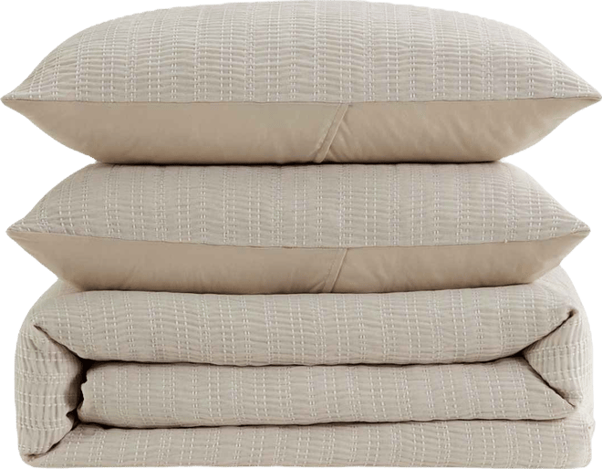 Stitched Gauze Jacquard 3-Pc. Comforter Set, Full/Queen