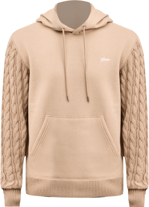 Men's Cable-Knit Sleeve Hoodie