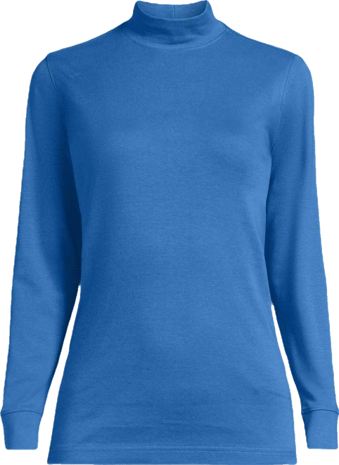 Plus Size Relaxed Cotton Long Sleeve Mock Turtleneck