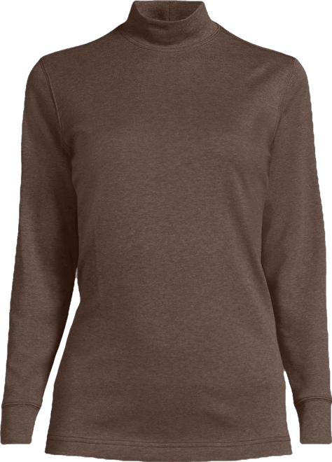 Plus Size Relaxed Cotton Long Sleeve Mock Turtleneck