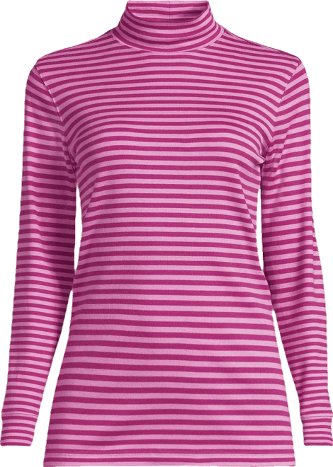 Plus Size Relaxed Cotton Long Sleeve Mock Turtleneck
