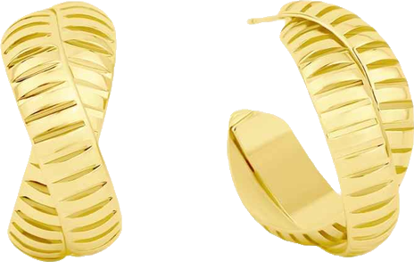 Textured X C Hoop Earrings