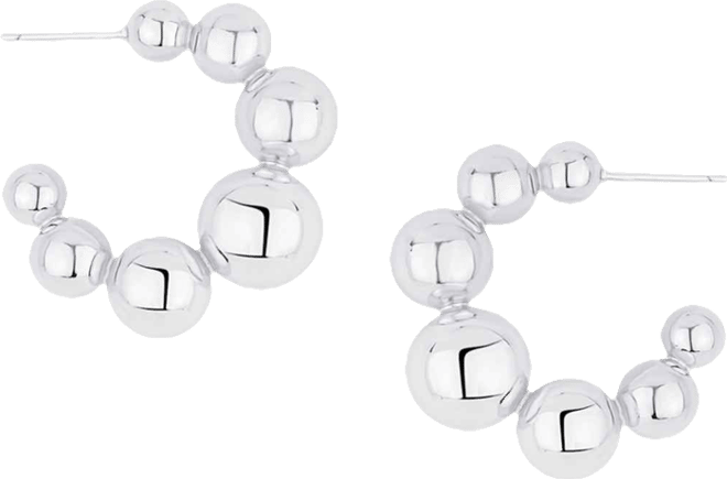 Graduated Ball C Hoop Earrings