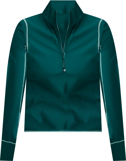 Women's Studio Quarter-Zip Contrast-Stitch Top, Macy's Exclusive