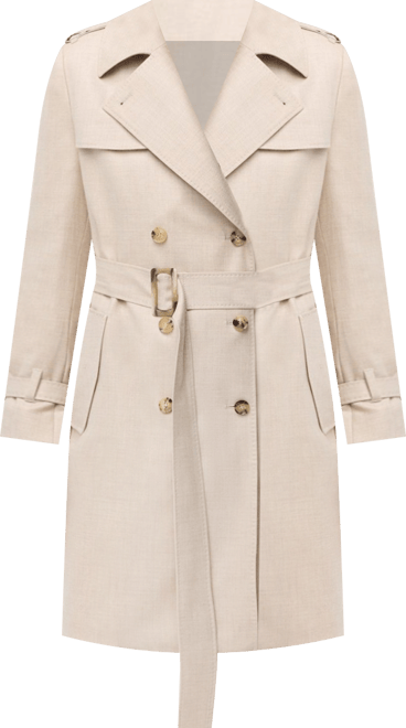 Women's Double Breasted Cashmere Trench Coat