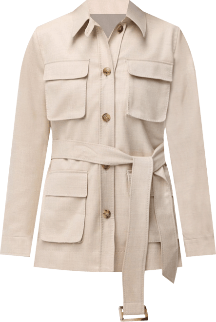 Women's Belted Cashmere Safari Jacket