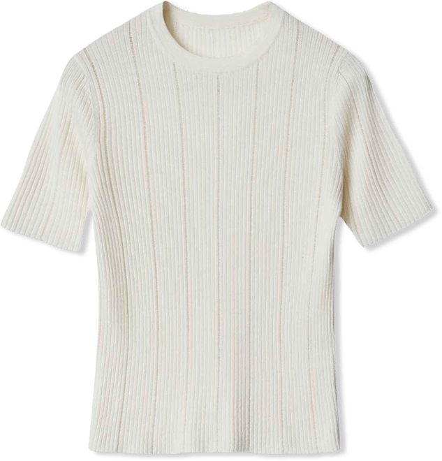 Women's Ajour-Knit Cashmere Silk Top