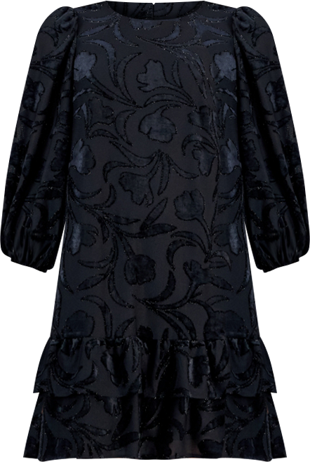 Women's Blouson-Sleeve Burnout Shift Dress