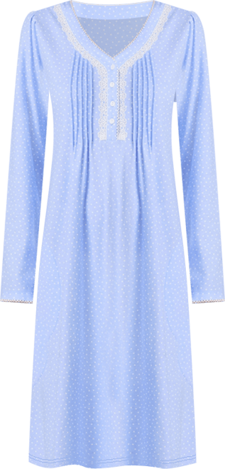 Women's Floral Long Sleeve Night Gown