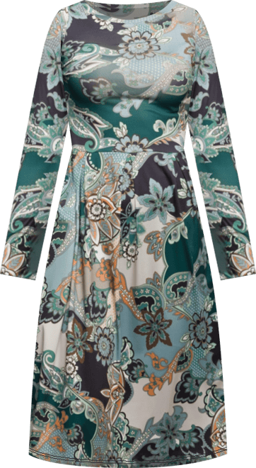 Women's Long Sleeve Midi Dress