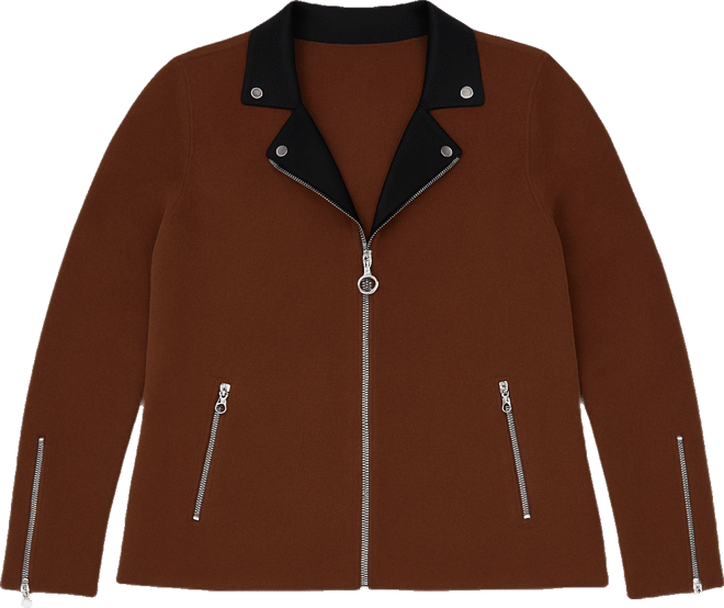 Plus Size Black Label Motorcycle Sweater Jacket