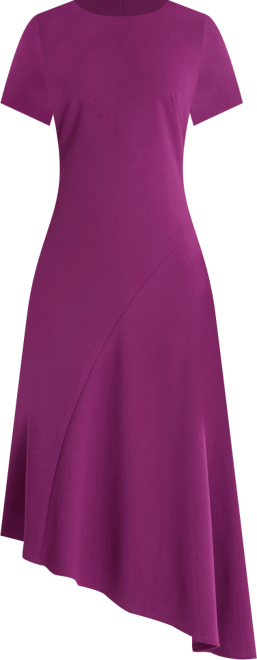 Women's Asymmetrical Short Sleeves Midi Dress