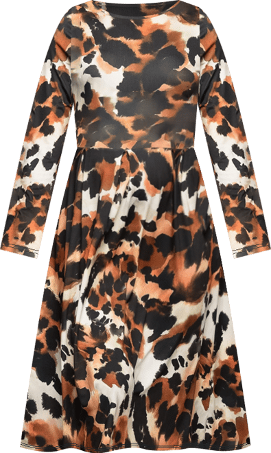 Women's Maternity Long Sleeve Midi Dress