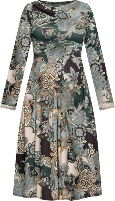 Women's Maternity Long Sleeve Midi Dress