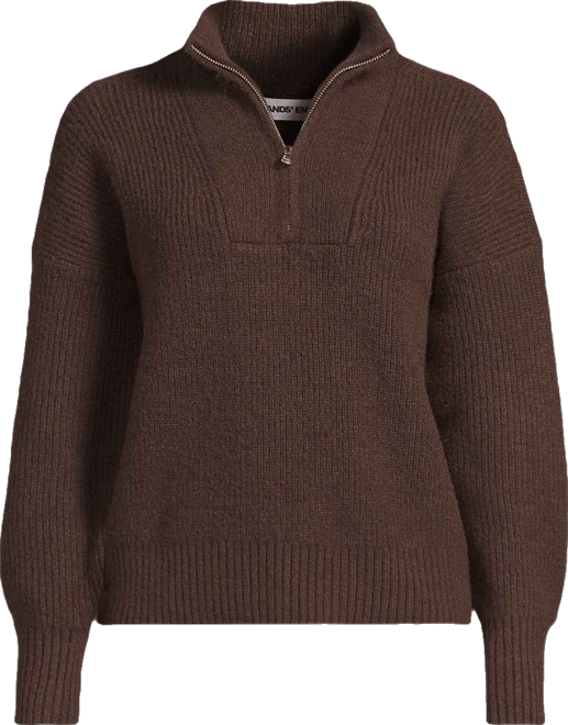 Women's Fuzzy Wedged Quarter Zip Sweater