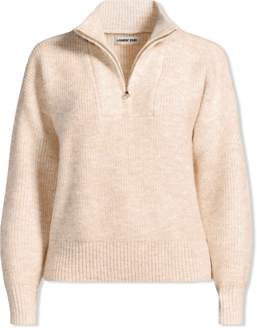 Women's Fuzzy Wedged Quarter Zip Sweater