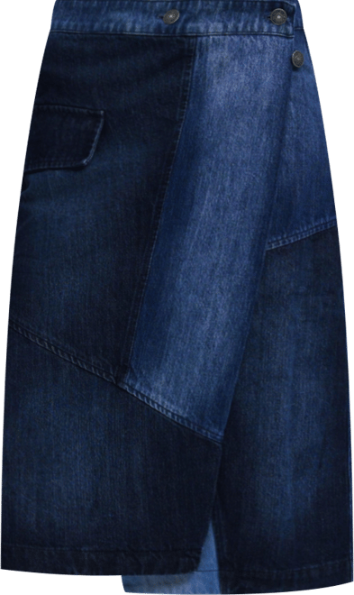 Women's Crossed denim midi skirt