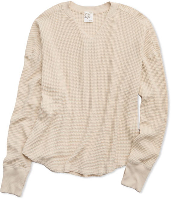 OFFLINE By Aerie Wow! Waffle Notch Neck Long Sleeve T-Shirt | OFFLINE