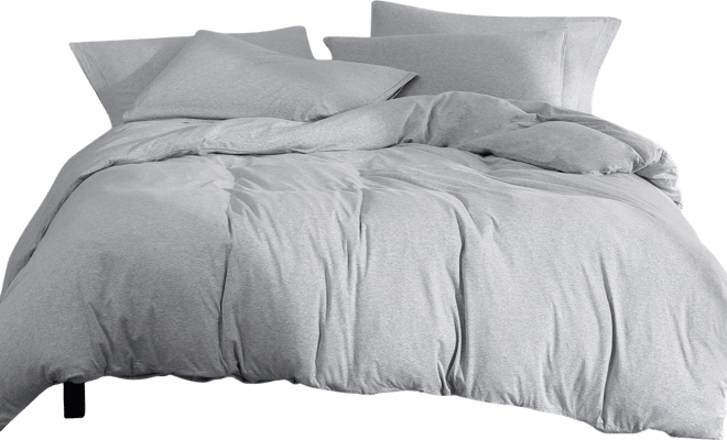 Modern Cotton Melange Jersey 3 Piece Comforter Set, King