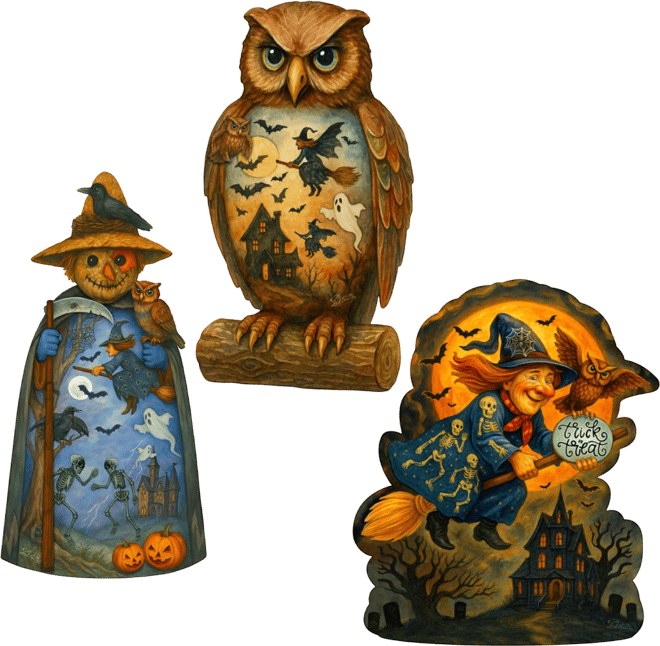 Spooky Halloween Clip Ornaments, Set of 3