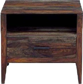 s Fall River Solid Sheesham Wood Nightstand, Gray