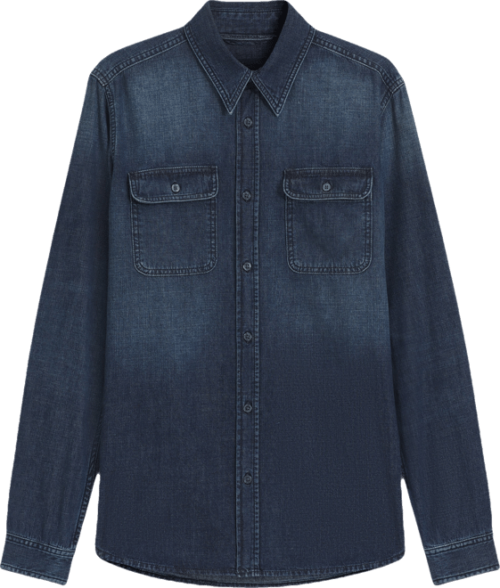 Men's Beckham x Boss Blue Denim Shirt