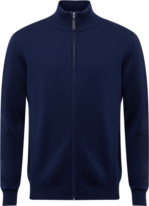 Men's Full Zip Mock Neck Sweater