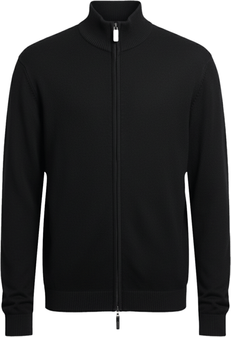 Men's Full Zip Mock Neck Sweater