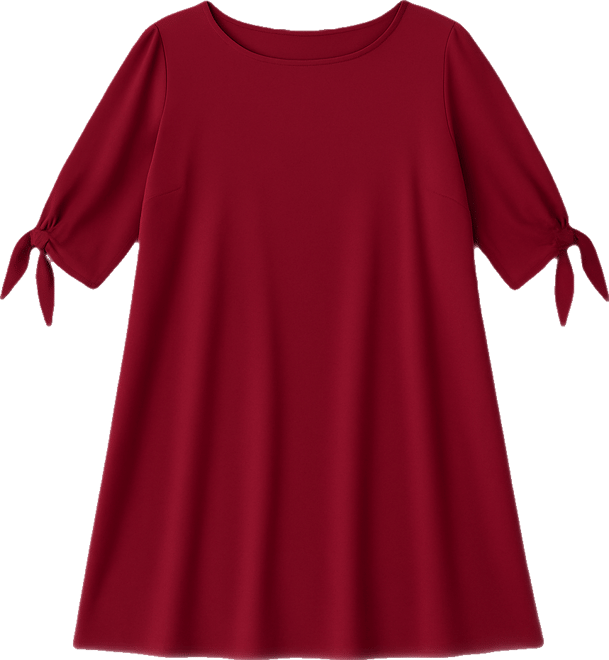 Plus Size Manhattan Shift Dress with Tie Sleeves