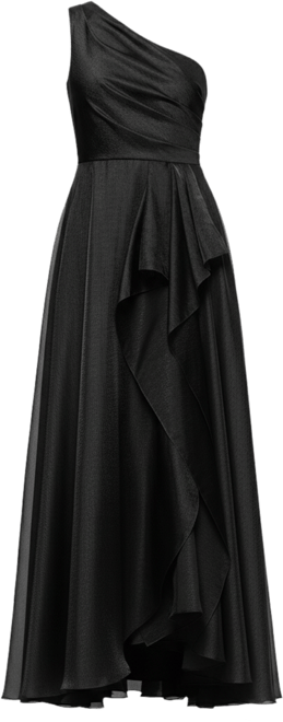 Women's Metallic Draped One-Shoulder Gown