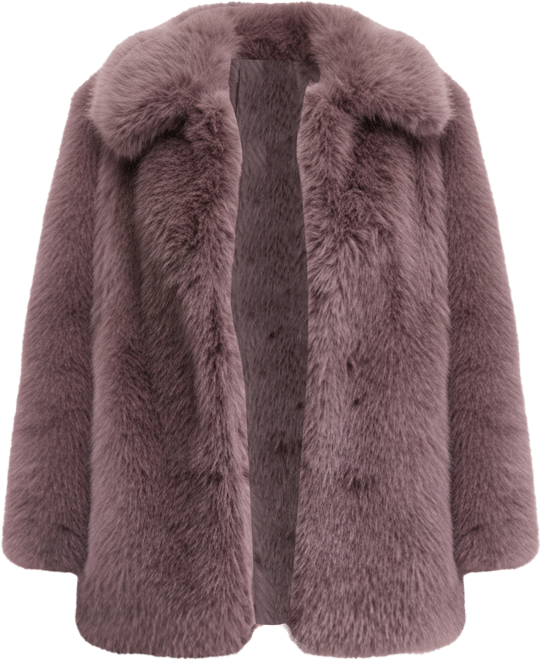 Women's Lapel Collar Faux-Fur Coat, Macy's Exclusive