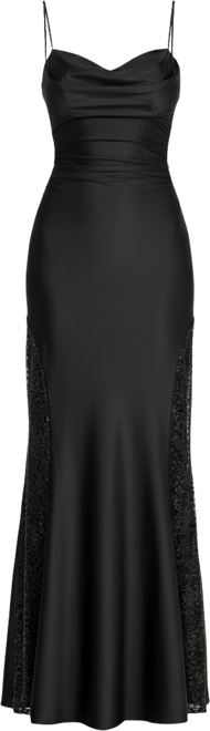 Juniors' Cowl Neck Gown