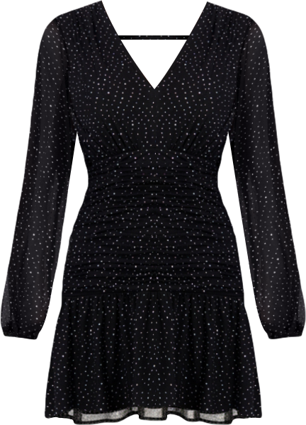 Women's V-Neck Long Sleeve Mini Dress