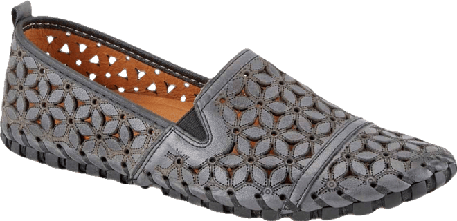 Flowerflow Laser-Cut Leather Loafer with Floral Detailing and Flexible Sole