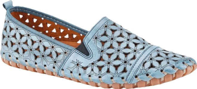 Flowerflow Laser-Cut Leather Loafer with Floral Detailing and Flexible Sole