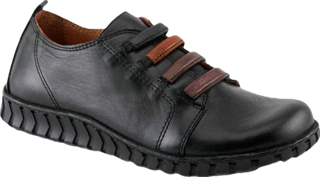 Emmalina Leather Slip-On Shoe with Removable Insole and No-Tie Elastic Laces