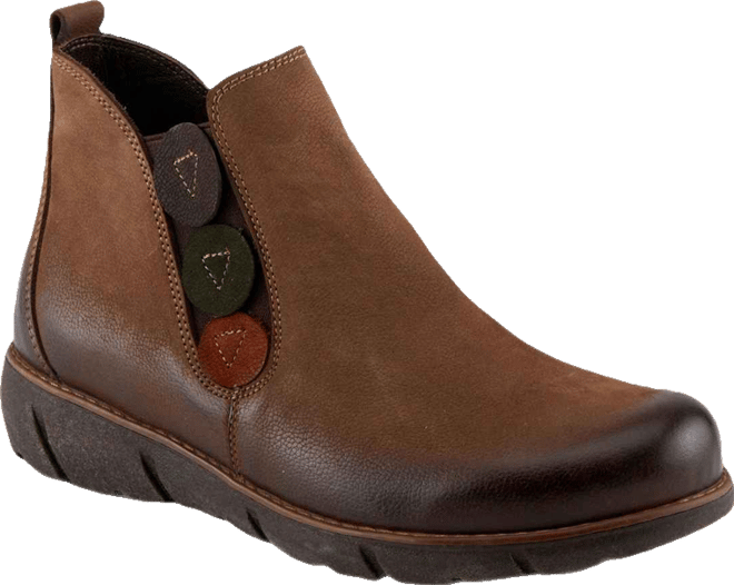 Azura  Katana Burnished Nubuck Leather Bootie with Removable Insole and Rugged Sole