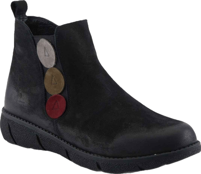Azura  Katana Burnished Nubuck Leather Bootie with Removable Insole and Rugged Sole
