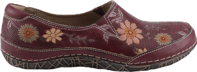 Women's Libora-Delite Handpainted Leather Floral Slip-On Shoes with Removable Insole