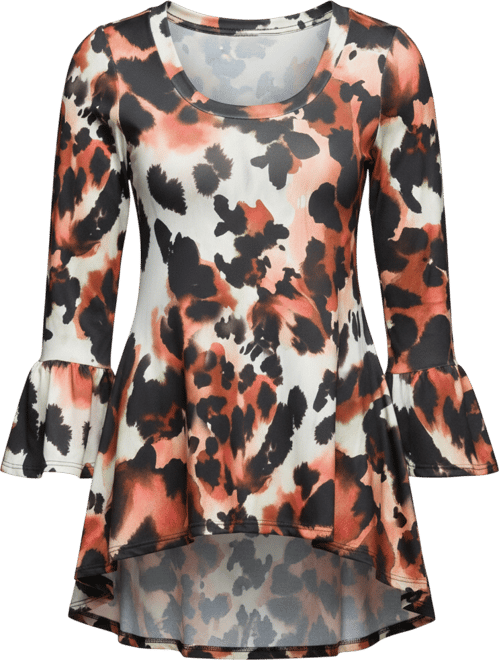 Women's Scoop Neck Bell Sleeve Tunic Top