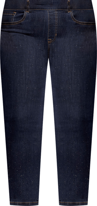 Plus Size Audrey Mid Rise Pull-On Slim Ankle Glitter Jeans