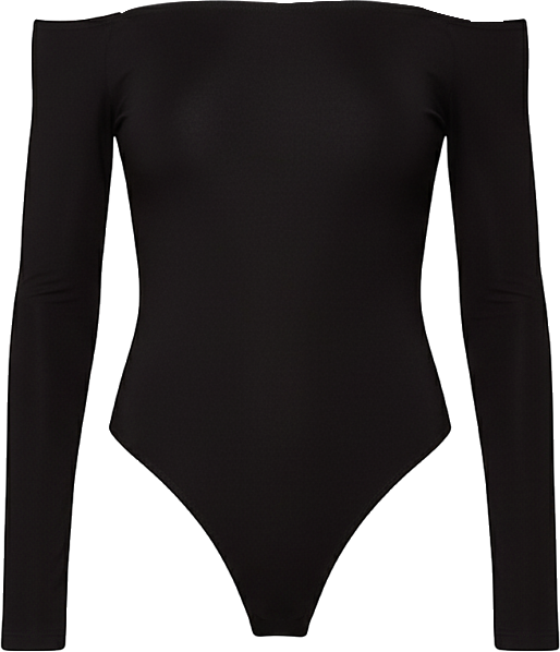 Women's Layered Ribbed Off Shoulder Bodysuit