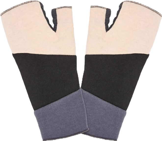 Women's Artisan Crafted Fleece Lined Color Block Fingerless Gloves