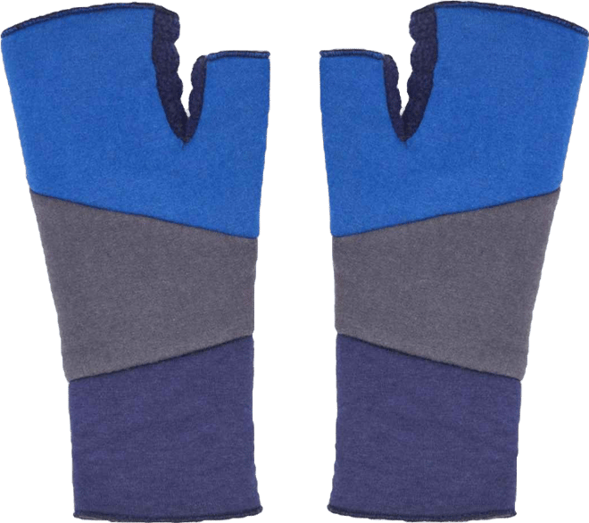 Women's Artisan Crafted Fleece Lined Color Block Fingerless Gloves