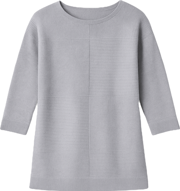 Block Rib Stitch Midweight Tunic Sweater