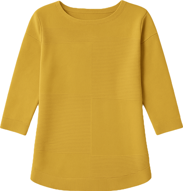 Block Rib Stitch Midweight Tunic Sweater