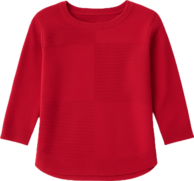 Block Rib Stitch Midweight Tunic Sweater