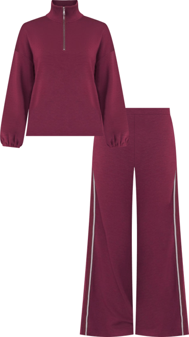 Women's Half Zip Pullover & Wide Leg Pant