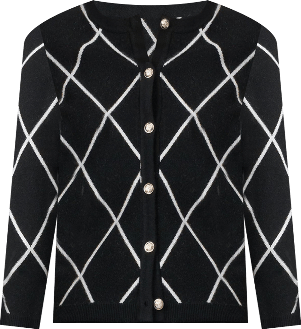 Women's Argyle Crewneck Cardigan